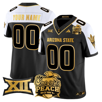 ASU 2025 Peach Bowl Gold Vapor Limited Custom Jersey V2 - All Stitched