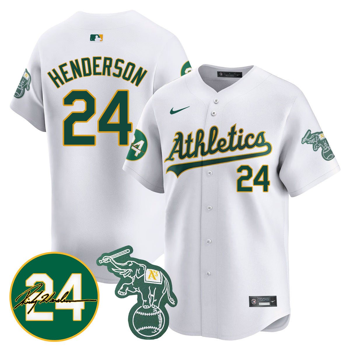 Oakland - Seattle Mariners Ricky Henderson Memorial Jersey - All Stitched
