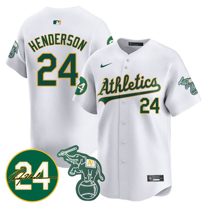 Oakland - Seattle Mariners Ricky Henderson Memorial Jersey - All Stitched