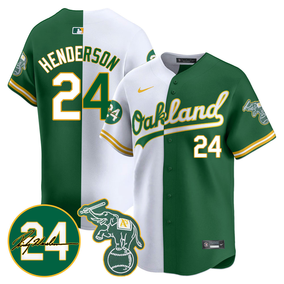 Oakland - Seattle Mariners Ricky Henderson Memorial Jersey - All Stitched
