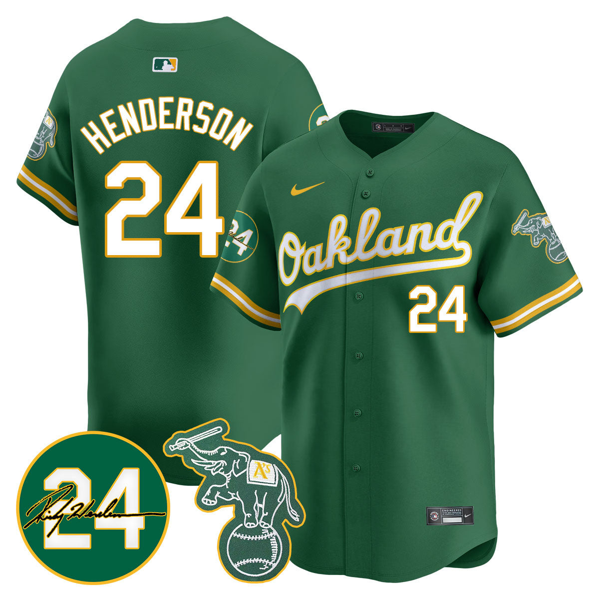 Oakland - Seattle Mariners Ricky Henderson Memorial Jersey - All Stitched