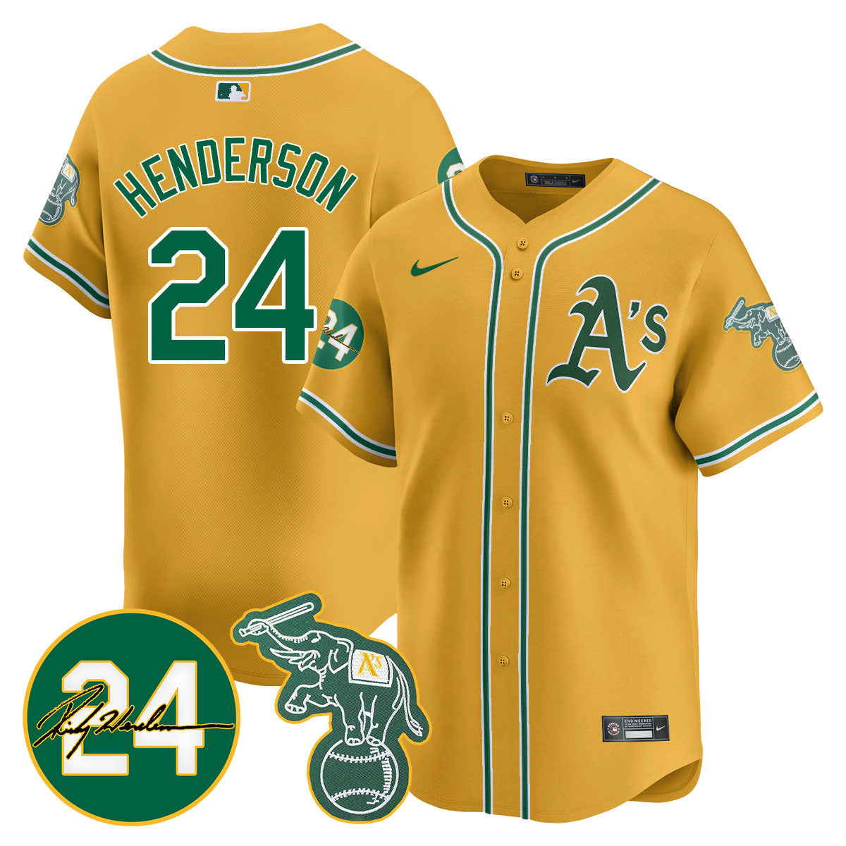 Oakland - Seattle Mariners Ricky Henderson Memorial Jersey - All Stitched