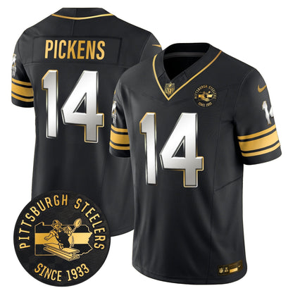 Pittsburgh Steelers Throwback 1933 Patch Gold Vapor Limited Jersey - All Stitched