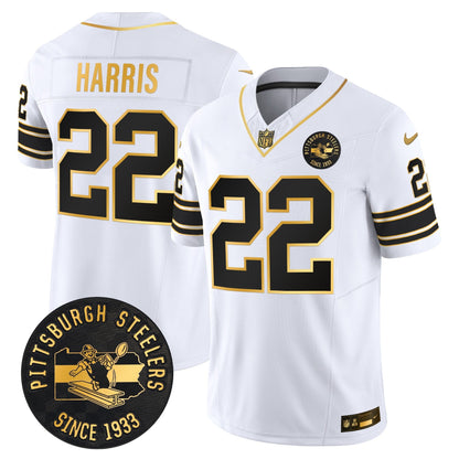 Pittsburgh Steelers Throwback 1933 Patch Gold Vapor Limited Jersey - All Stitched