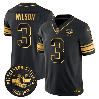 Pittsburgh Steelers Throwback 1933 Patch Gold Vapor Limited Jersey - All Stitched