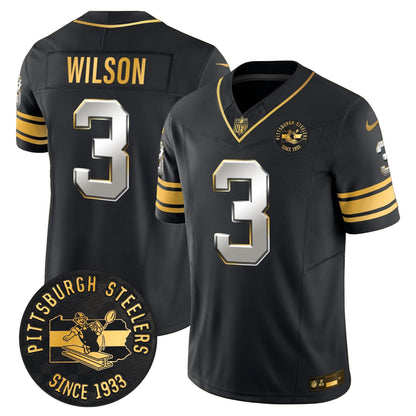 Pittsburgh Steelers Throwback 1933 Patch Gold Vapor Limited Jersey - All Stitched