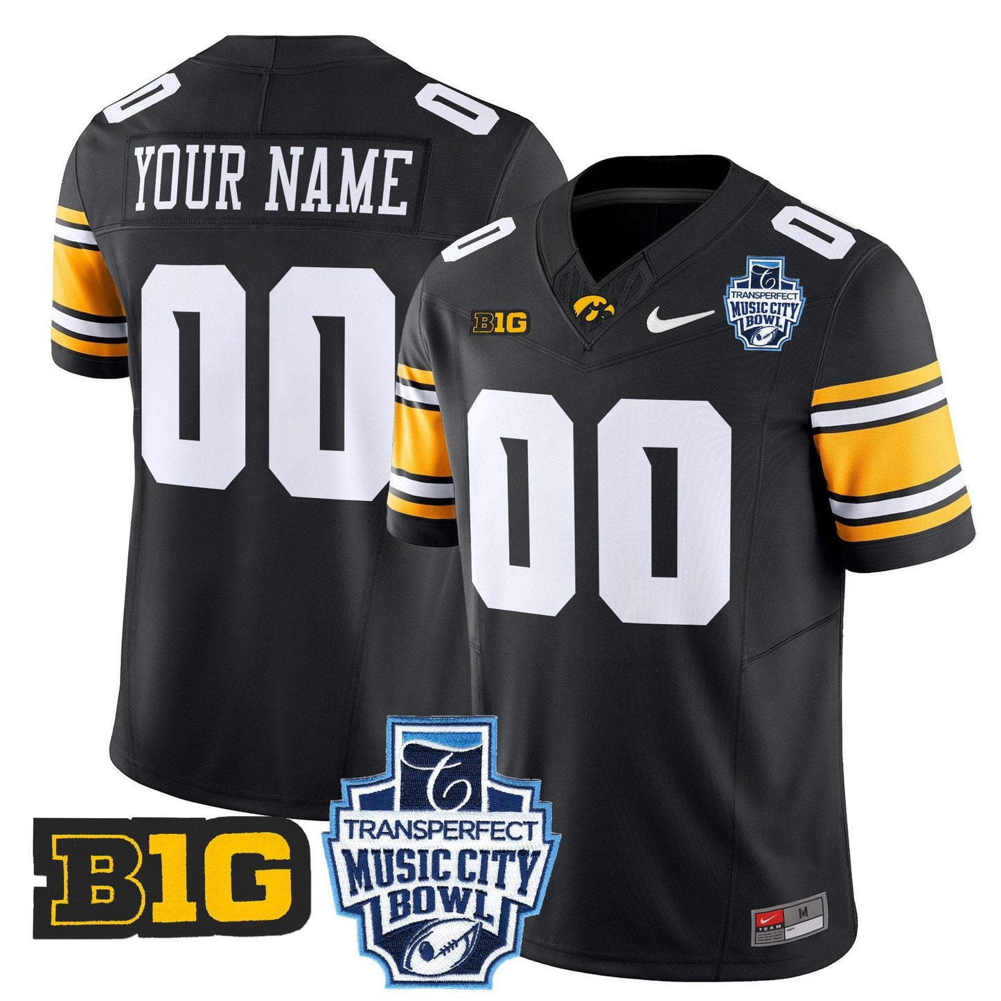Iowa Hawkeyes 2024 Music City Bowl Vapor Limited Custom Jersey - All Stitched