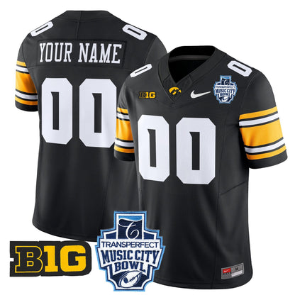 Iowa Hawkeyes 2024 Music City Bowl Vapor Limited Custom Jersey - All Stitched