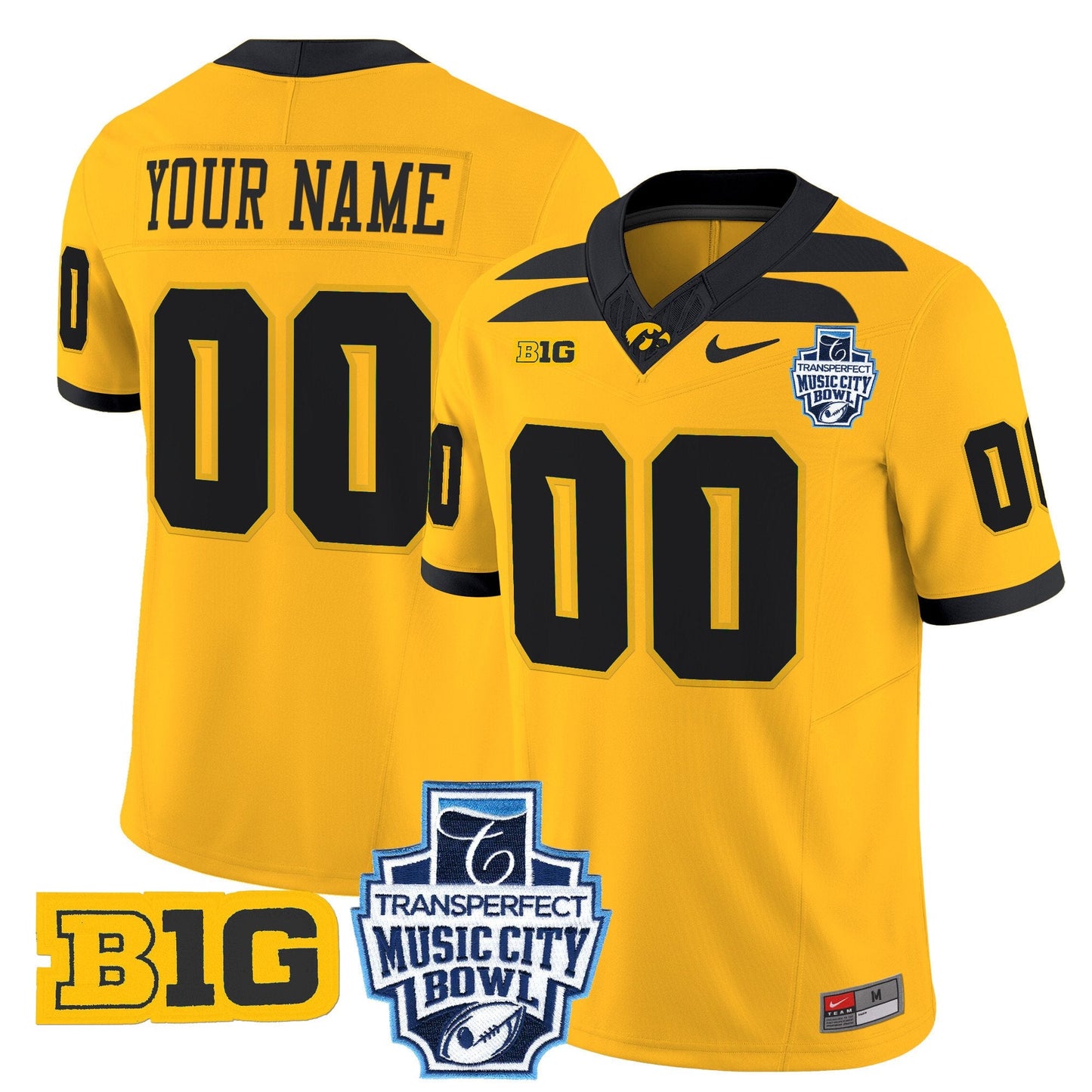 Iowa Hawkeyes 2024 Music City Bowl Vapor Limited Custom Jersey - All Stitched