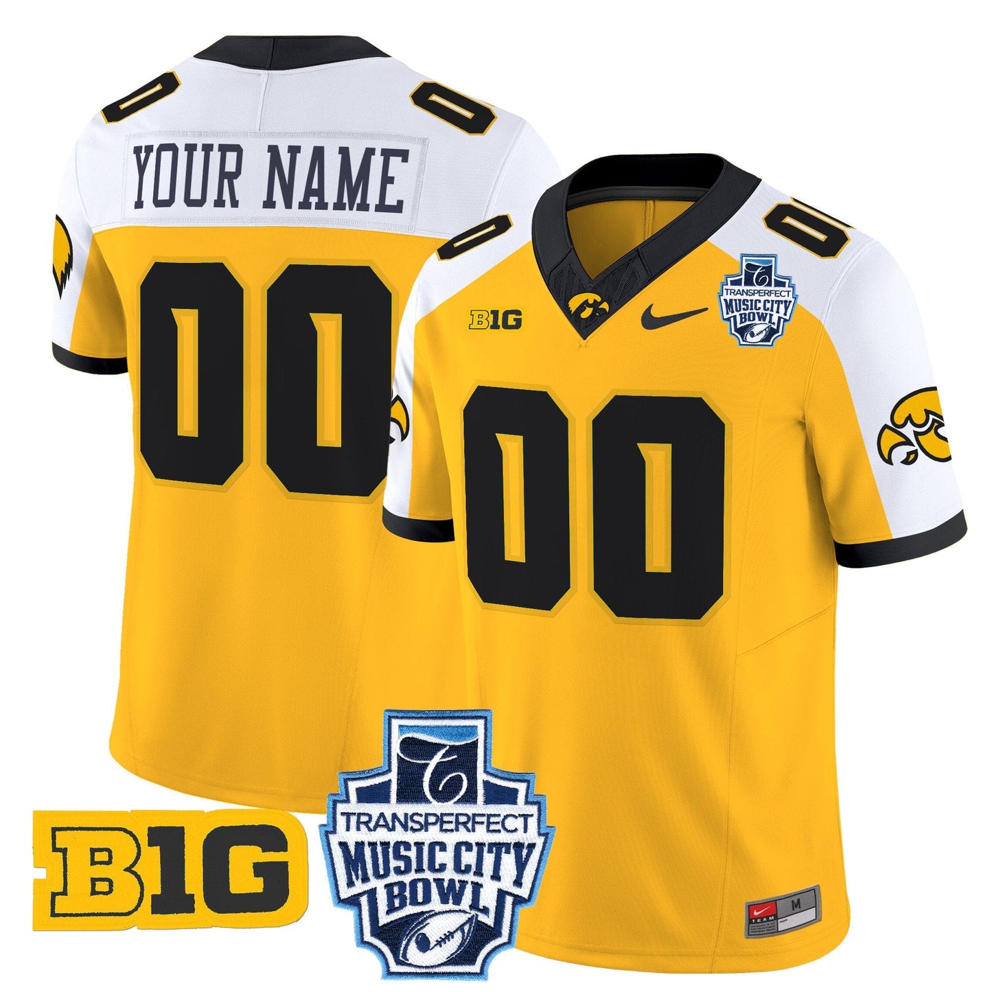 Iowa Hawkeyes 2024 Music City Bowl Vapor Limited Custom Jersey - All Stitched
