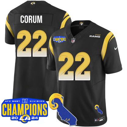 Los Angeles Rams 2024 NFC West Division Champions Jersey - All Stitched