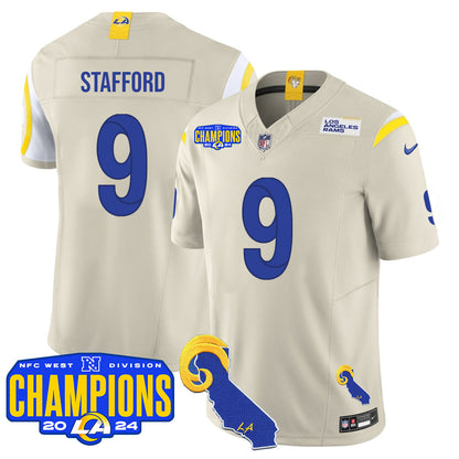 Los Angeles Rams 2024 NFC West Division Champions Jersey - All Stitched