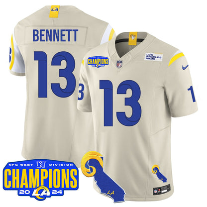 Los Angeles Rams 2024 NFC West Division Champions Jersey - All Stitched