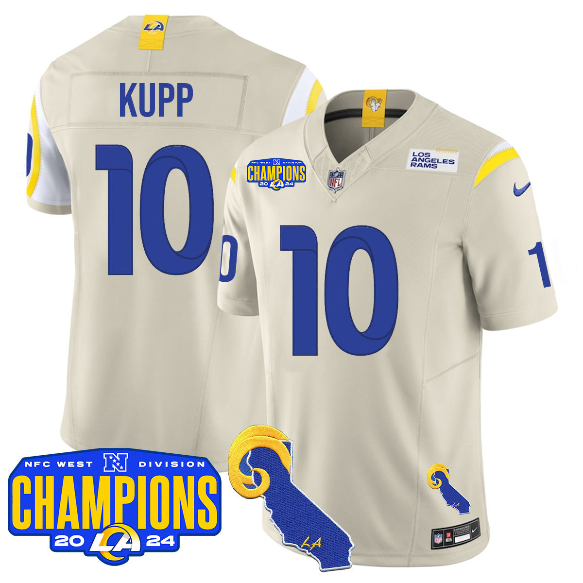 Los Angeles Rams 2024 NFC West Division Champions Jersey - All Stitched