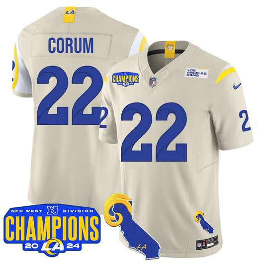 Men's Los Angeles Rams 2024 NFC West Division Champions Jersey - All Stitched