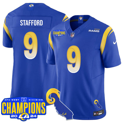 Los Angeles Rams 2024 NFC West Division Champions Jersey - All Stitched