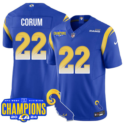 Men's Los Angeles Rams 2024 NFC West Division Champions Jersey - All Stitched