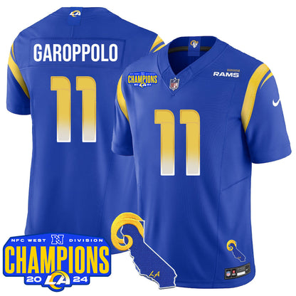 Los Angeles Rams 2024 NFC West Division Champions Jersey - All Stitched
