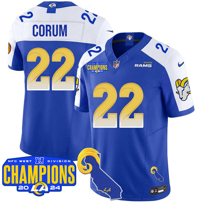 Los Angeles Rams 2024 NFC West Division Champions Jersey - All Stitched