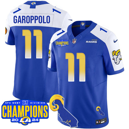 Los Angeles Rams 2024 NFC West Division Champions Jersey - All Stitched