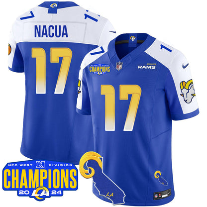 Los Angeles Rams 2024 NFC West Division Champions Jersey - All Stitched