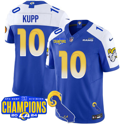Los Angeles Rams 2024 NFC West Division Champions Jersey - All Stitched