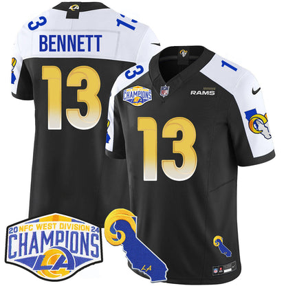Los Angeles Rams 2024 NFC West Division Champions Jersey N1 - All Stitched