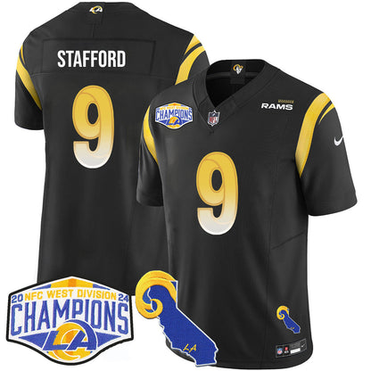 Los Angeles Rams 2024 NFC West Division Champions Jersey N1 - All Stitched