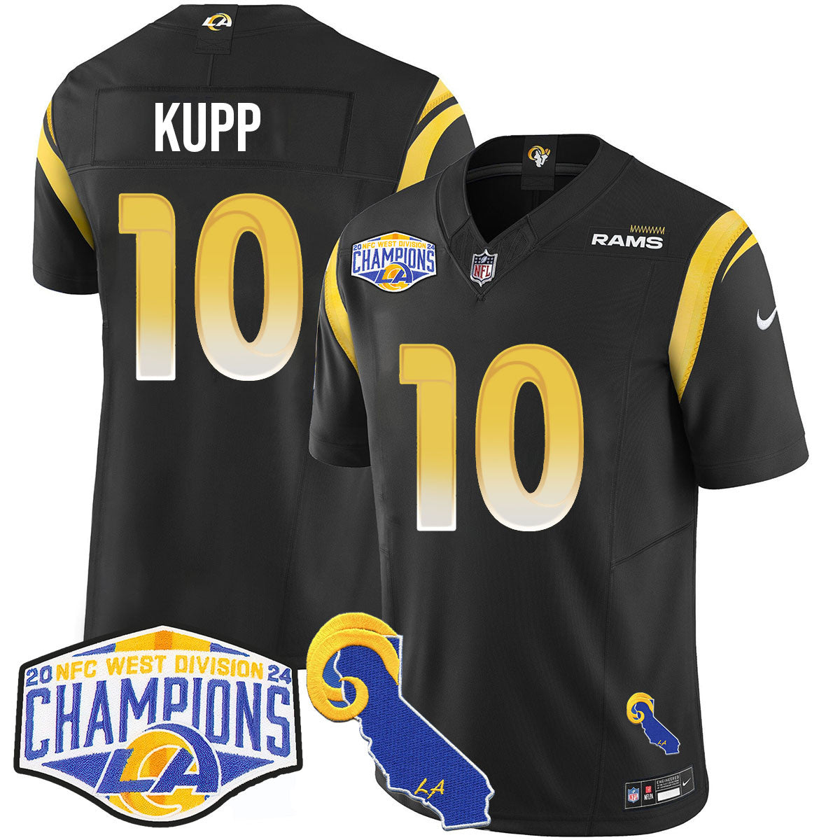 Los Angeles Rams 2024 NFC West Division Champions Jersey N1 - All Stitched