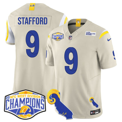 Los Angeles Rams 2024 NFC West Division Champions Jersey N1 - All Stitched