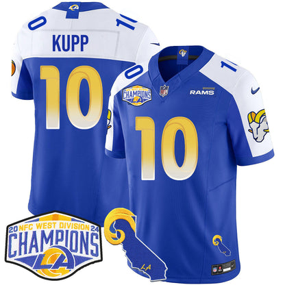 Los Angeles Rams 2024 NFC West Division Champions Jersey N1 - All Stitched