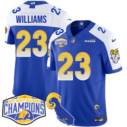 Los Angeles Rams 2024 NFC West Division Champions Jersey N1 - All Stitched