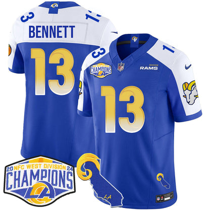 Los Angeles Rams 2024 NFC West Division Champions Jersey N1 - All Stitched