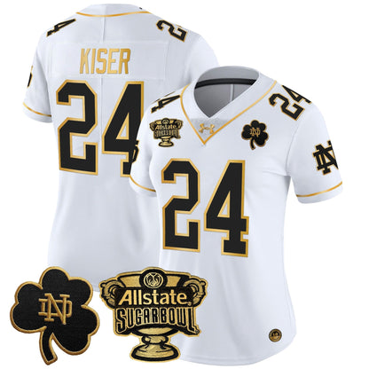 Women's ND 2024 Sugar Bowl Gold Patch Vapor Limited Jersey - All Stitched