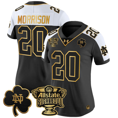 Women's ND 2024 Sugar Bowl Gold Patch Vapor Limited Jersey - All Stitched