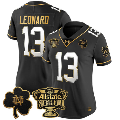 Women's ND 2024 Sugar Bowl Gold Patch Vapor Limited Jersey - All Stitched