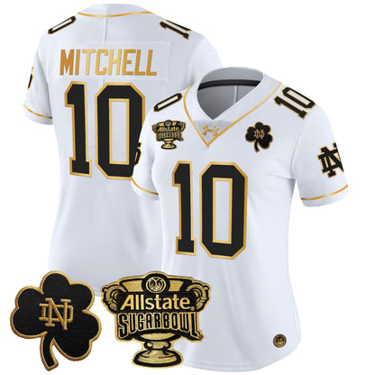 Women's ND 2024 Sugar Bowl Gold Patch Vapor Limited Jersey - All Stitched