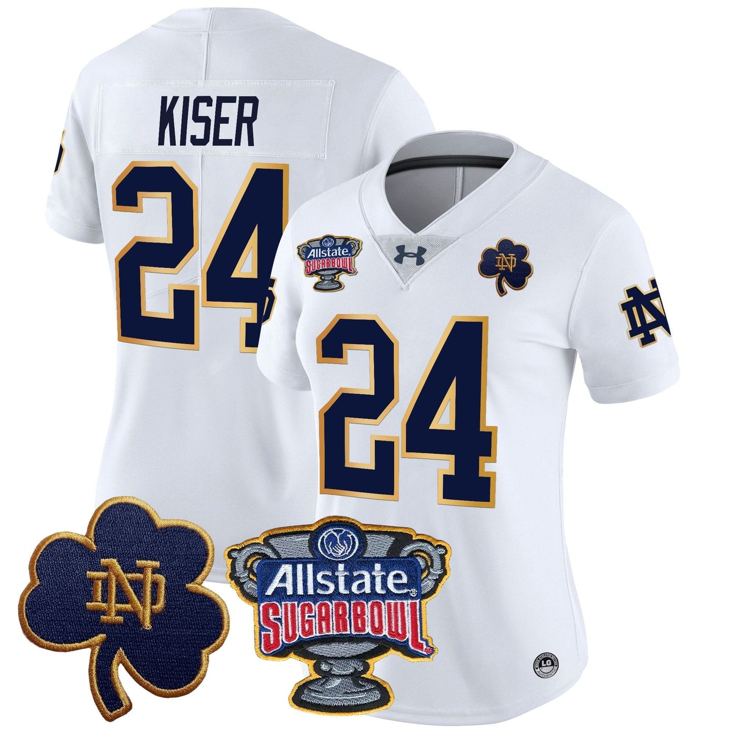 Women's ND 2024 Sugar Bowl Patch Vapor Limited Jersey - All Stitched