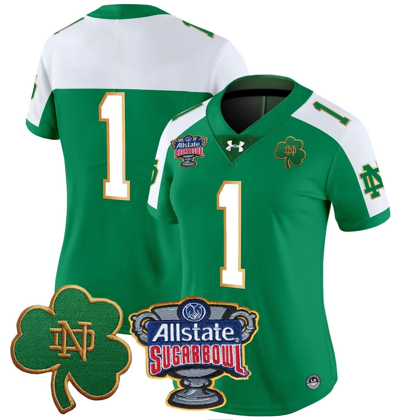 Women's ND 2024 Sugar Bowl Patch Vapor Limited Jersey - All Stitched