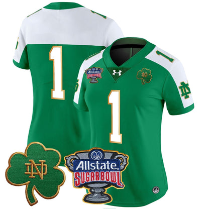 Women's ND 2024 Sugar Bowl Patch Vapor Limited Jersey - All Stitched
