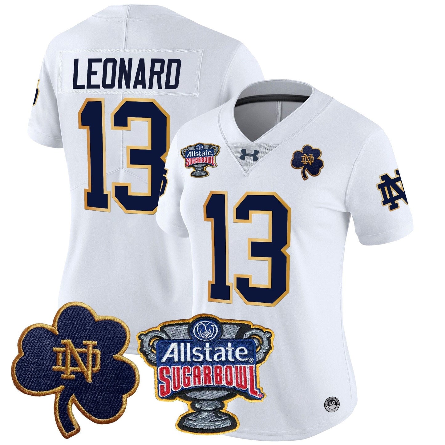 Women's ND 2024 Sugar Bowl Patch Vapor Limited Jersey - All Stitched