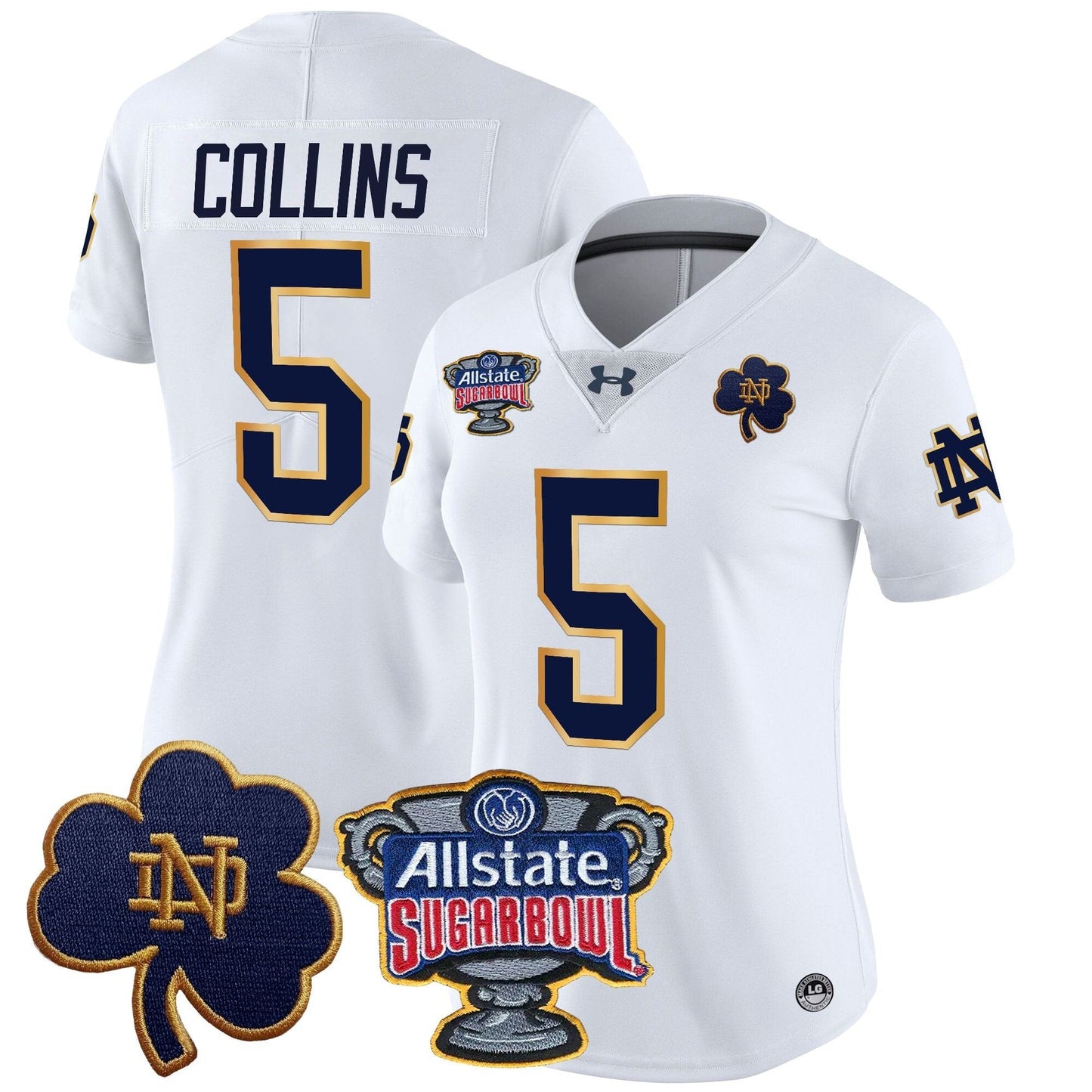 Women's ND 2024 Sugar Bowl Patch Vapor Limited Jersey - All Stitched