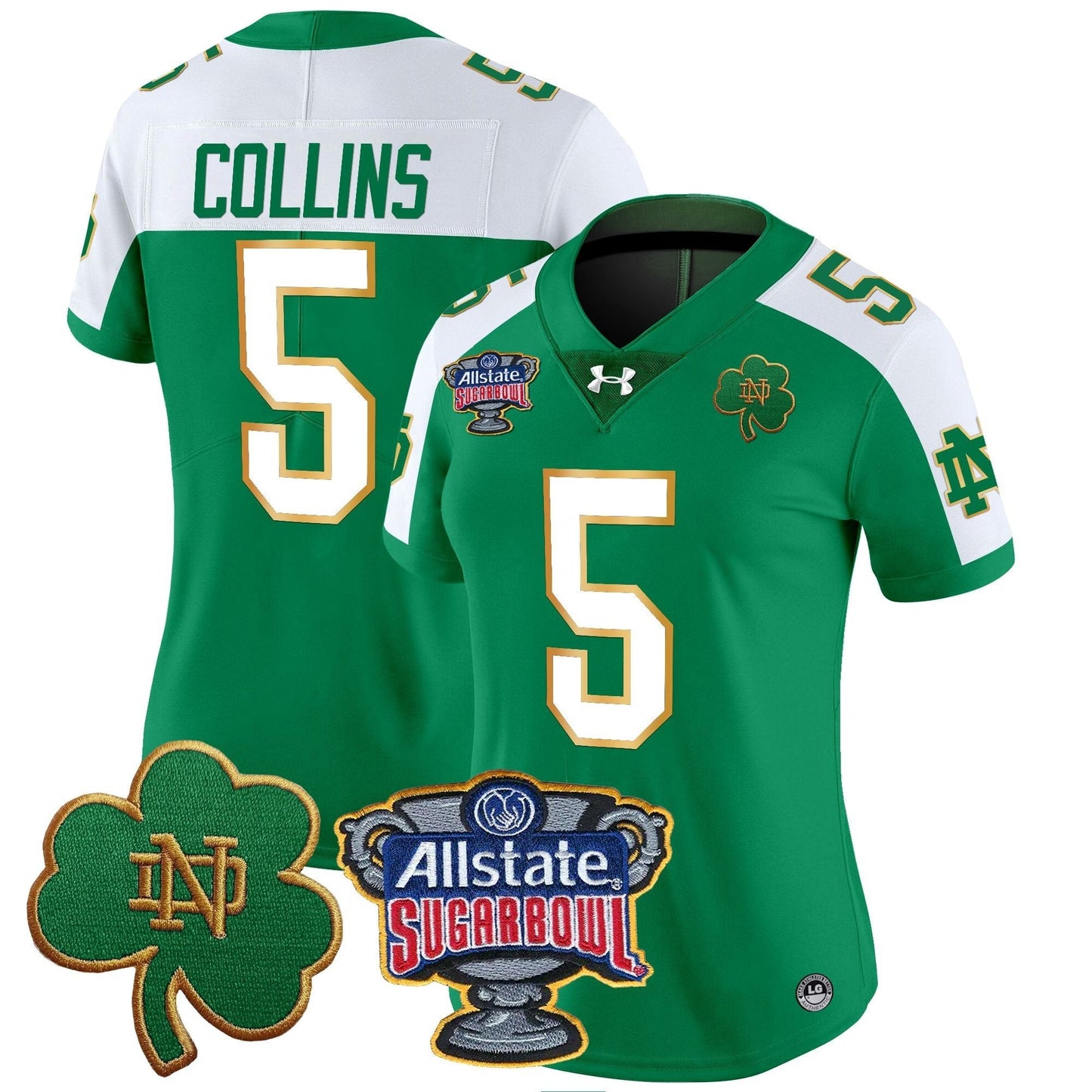 Women's ND 2024 Sugar Bowl Patch Vapor Limited Jersey - All Stitched