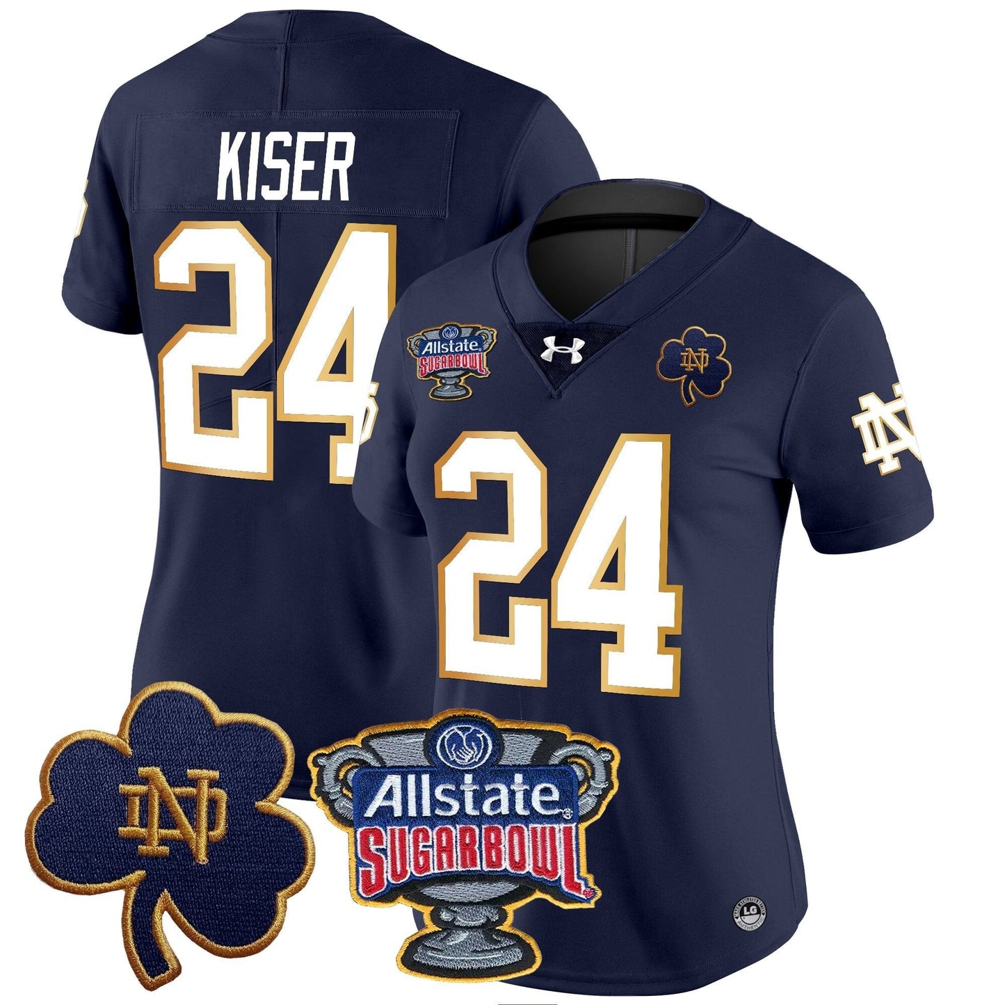 Women's ND 2024 Sugar Bowl Patch Vapor Limited Jersey - All Stitched