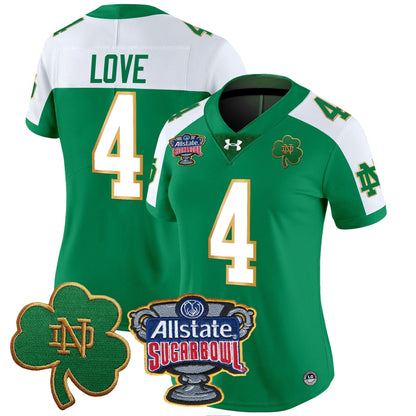 Women's ND 2024 Sugar Bowl Patch Vapor Limited Jersey - All Stitched