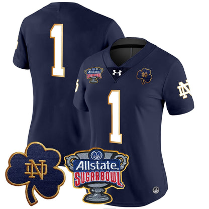 Women's ND 2024 Sugar Bowl Patch Vapor Limited Jersey - All Stitched