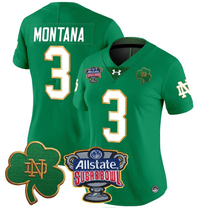 Women's ND 2024 Sugar Bowl Patch Vapor Limited Jersey - All Stitched