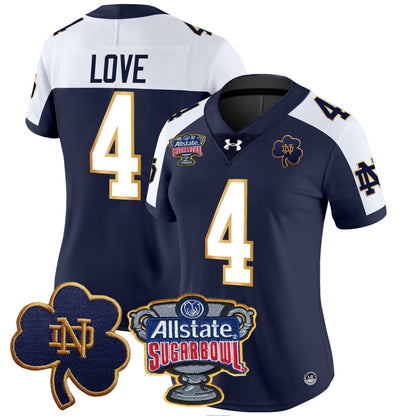 Women's ND 2024 Sugar Bowl Patch Vapor Limited Jersey - All Stitched
