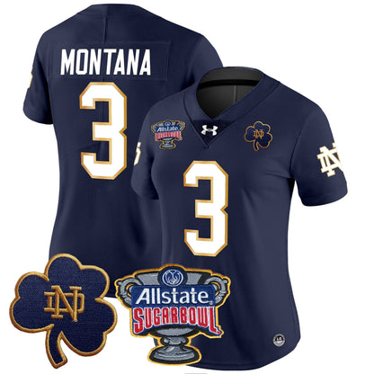 Women's ND 2024 Sugar Bowl Patch Vapor Limited Jersey - All Stitched