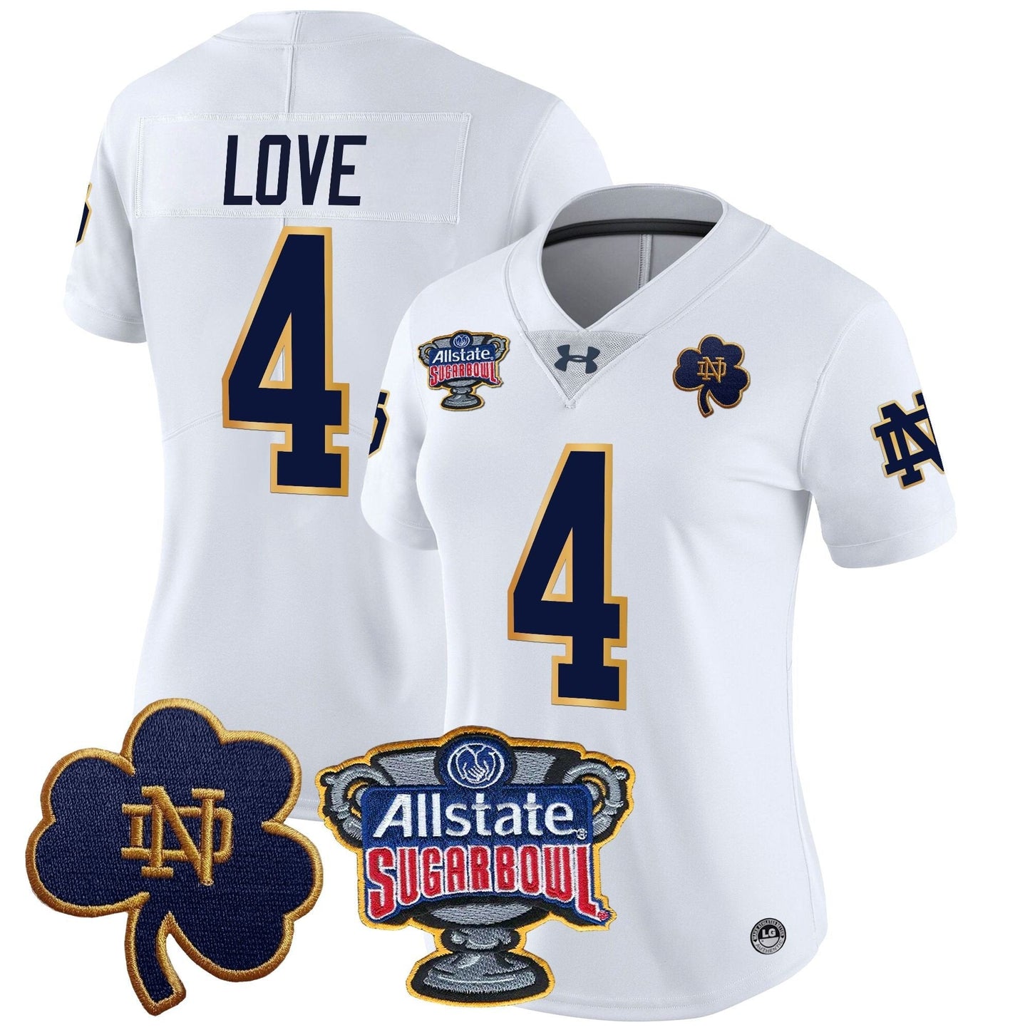 Women's ND 2024 Sugar Bowl Patch Vapor Limited Jersey - All Stitched